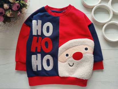 2,3 роки, зріст 98 Новорічний світшот на флісі санта