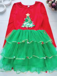 10 років, зріст 140 Новорічна дитяча сукня ялинка