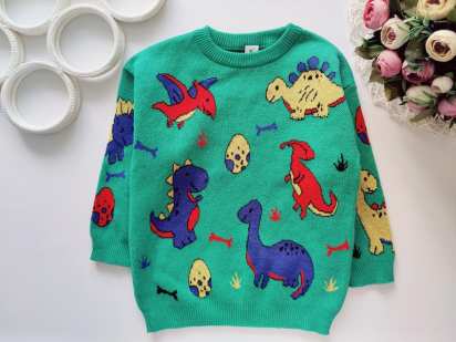 2,3 роки, зріст 92,98 Светр машинної в'язки в динозаврах