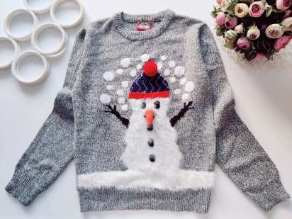 11,12 років, зріст 146,152 Светр новорічний сніговик