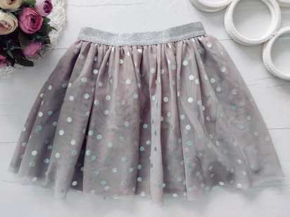 6,8 років, зріст 122,128 Спідниця в сріблястий горох