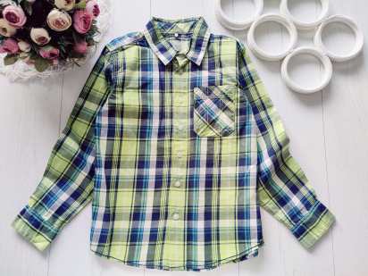 7,8 років, зріст 128 Сорочка в клітинку