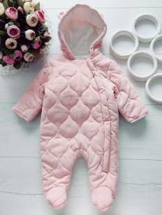 0-3 міс, 5,5 кг Демісезонний комбінезон у пологовий будинок на синтепоні для дівчинки