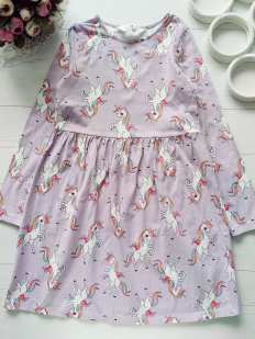 8,10 років, зріст 134,140 Трикротажна сукня з рукавами Єдиноріг