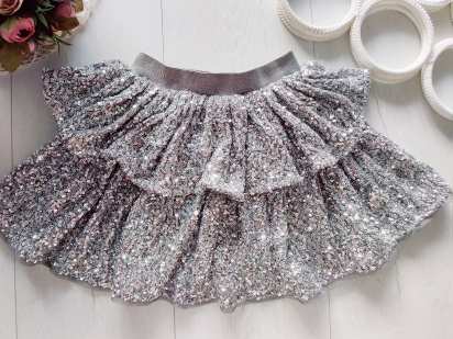 1,2 роки, зріст 80,92 Блискуча дитяча спідниця в паєтках