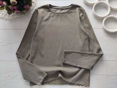 11,12 років, зріст 152 Реглан у рубчик хакі