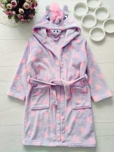 8 років, зріст 128 Махровий халат дівчинці єдиноріг