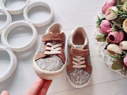 24 (15,5 см) Кеди на липучках блискучі