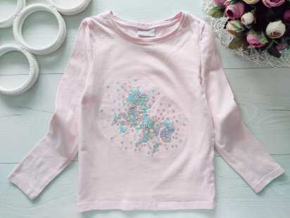 7 років, зріст 122 Лонгслів з єдинорогом із паєток