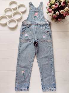 4,5 лет, рост 104,110 Джинсовый комбинезон для девочки