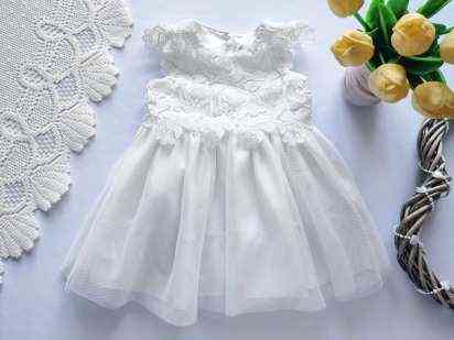 3-12 мес, Белое детское платье на крестины