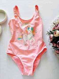 6,7 лет, рост 122 Купальник с единорожком для девочки