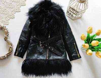 5,6 лет, рост 110,116 Крутая удленненная кожанка