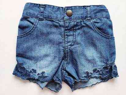 9-12 міс, зріст 80 Легенькі шорти для дівчинки колір під джинс