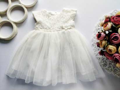 0-3 мес Белое пышное платье