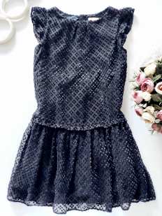 10,11 лет, рост 140,146 Платье в бархатный горох