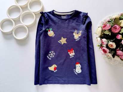 8,9 лет, рост 134 Лонгслив с пайетками