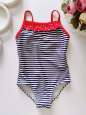 9,12 мес, рост 80 Детский полосатый купальник - зображення 1