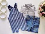 9,12 мес, рост 74,80 Ромпер, песочник и шорты джинсовые - зображення 1