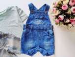 9,12 міс, зріст 74,80 Нові шорти з футболкою, джинсовий ромпер - зображення 2