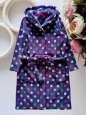 7,8 років, зріст 122,128 Фіолетовий халат у горох - зображення 1