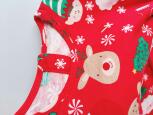 18,23 мес, Красное новогоднее платье в дед морозах, оленях, елках - зображення 4