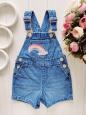 1,5,2 года, рост 92 Джинсовый комбинезон шортами с радугой - зображення 1