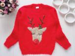7,8 років, зріст 122,128 Новорічний светр з оленем для дівчинки - зображення 1