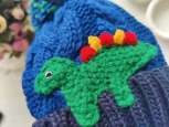 1-3 роки, В'язана дитяча шапка з динозавром для хлопчика - зображення 1