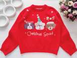 8 лет, рост 128 Красивый красный новогодний свитер для девоки - зображення 1