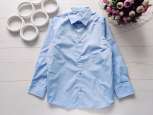 8,9 років, (12 штук) Нова дитяча блакитна сорочка з довгим рукавом - зображення 1