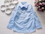 5,6 років, (3 штуки) Нова дитяча блакитна сорочка з довгим рукавом - зображення 1