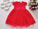 4,5 років, зріст 110 Ошатне діське червоне плаття в паєтках - зображення 1