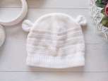 6-12 міс, Демісезонна в'язана шапка га х.б підкладці - зображення 1
